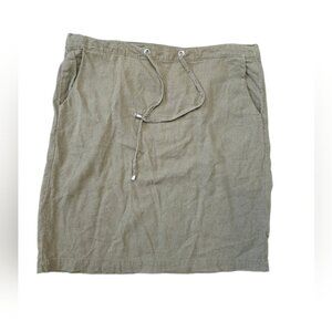 Linen Lilly Morgan Summer Bohemian Hippie Office BusinessCore Midi Skirt Size XL